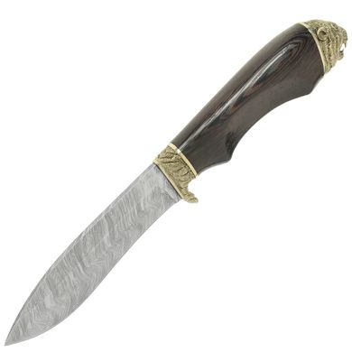 Охотничий нож Кульбида & Лесючевский Тигр дамасская сталь, Черный