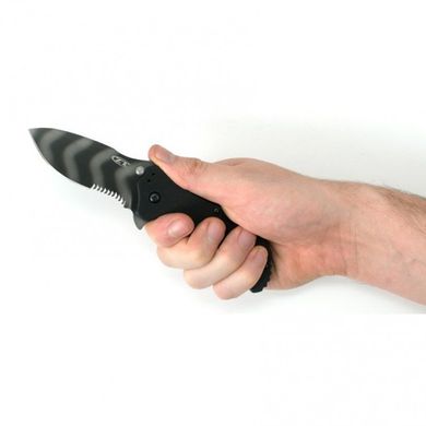 Нож карманный Zero Tolerance FOLDER G-10 BLACK/TIGER STRIPE , SERRATED, 0350TSST